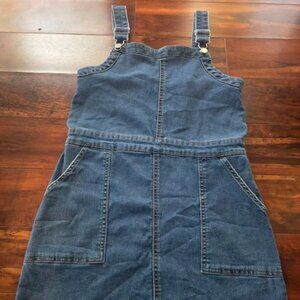 denim overalls but a dress/skirt